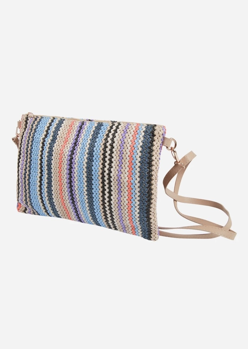 Rainbow Stripe Rattan Bag