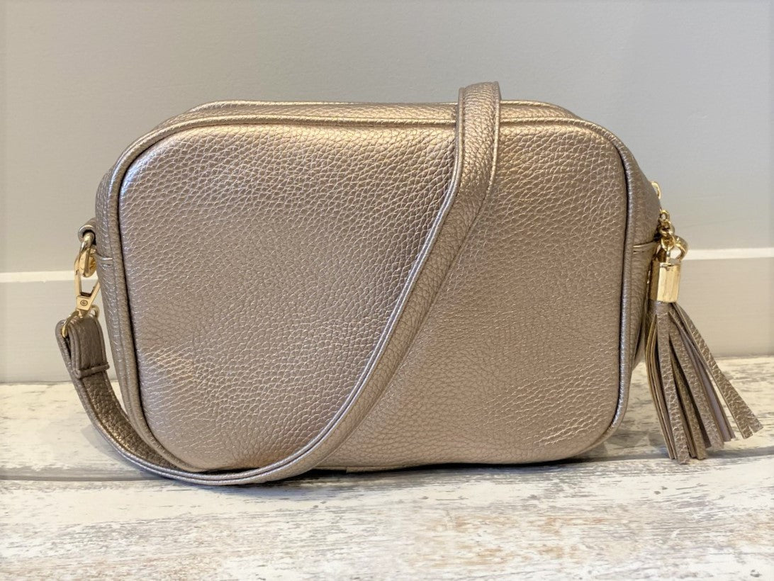 Gold Camera Crossbody Bag