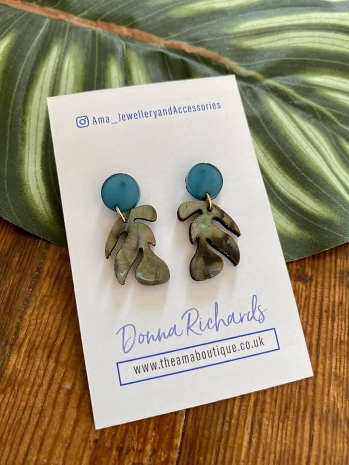 Tropical Shell Leaf Earrings