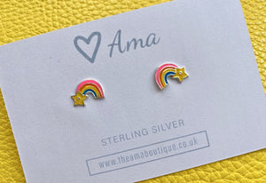Children's Sterling Silver Rainbow Earrings