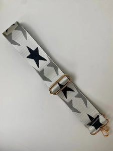 Bag Strap - Silver and Black Star